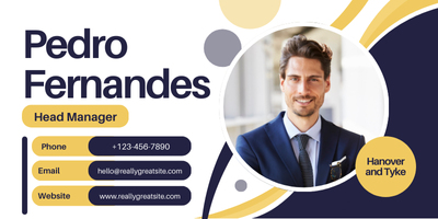 Navy and yellow Firma Email Professionale